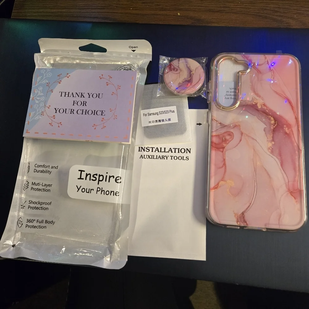 Inspire Your Phone Galaxy S23 Plus-Pink Marble Phone case
